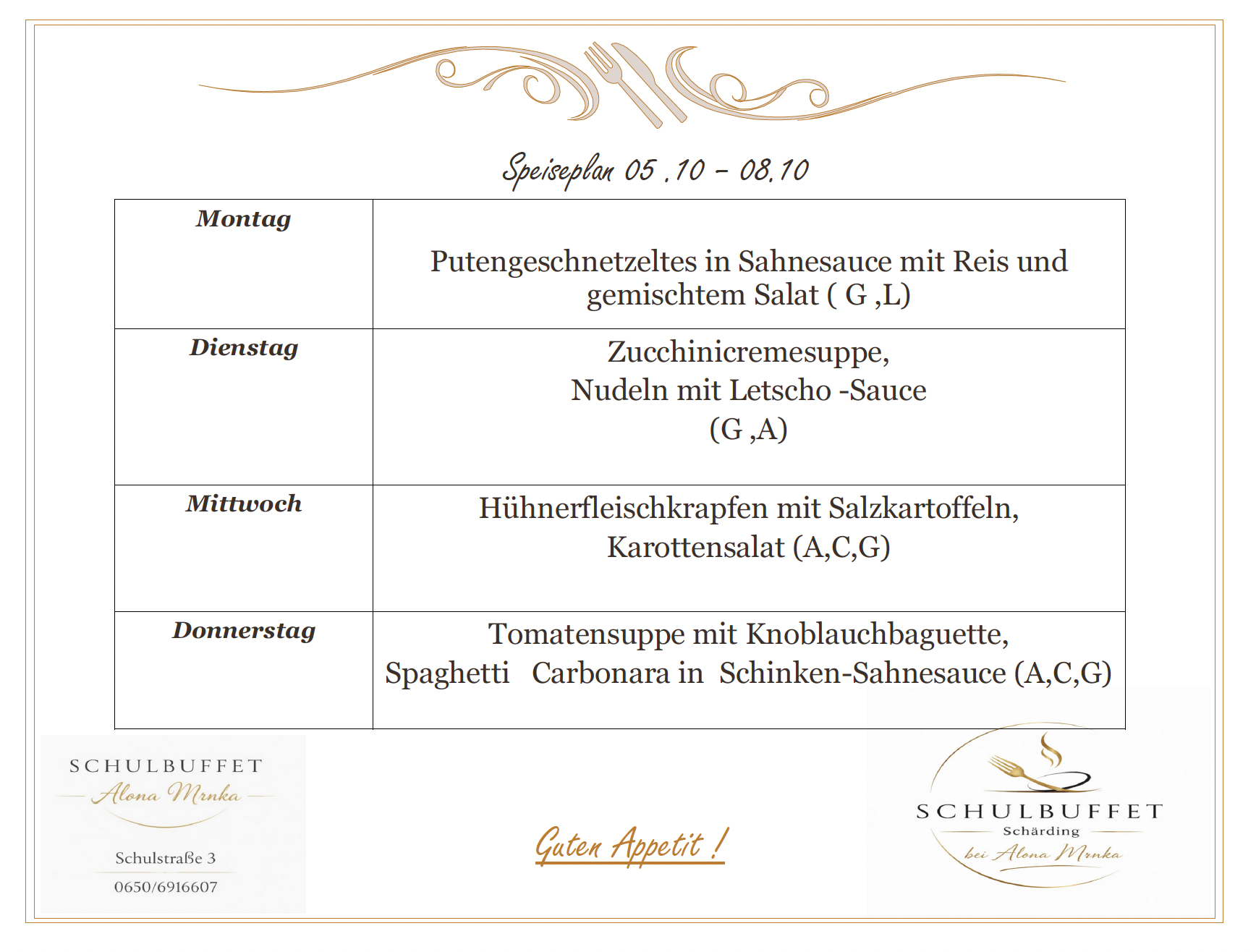 Speiseplan KW 15